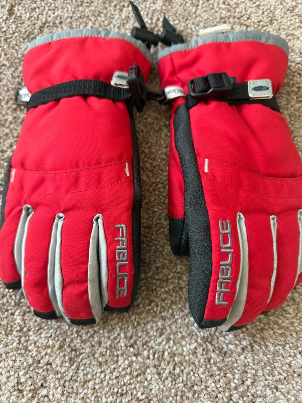 Fablice kids red snow gloves